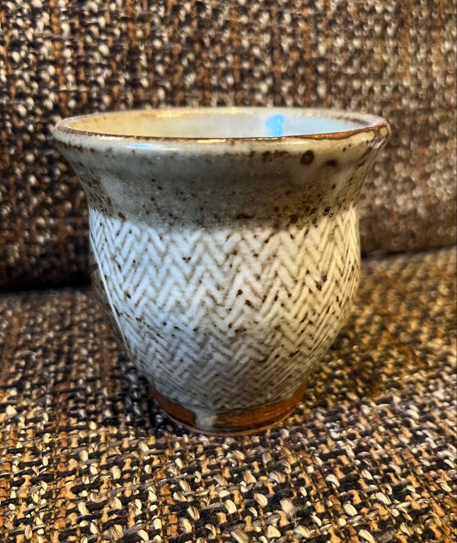 人間国宝 島岡達三 象嵌湯呑 共箱 本物保証