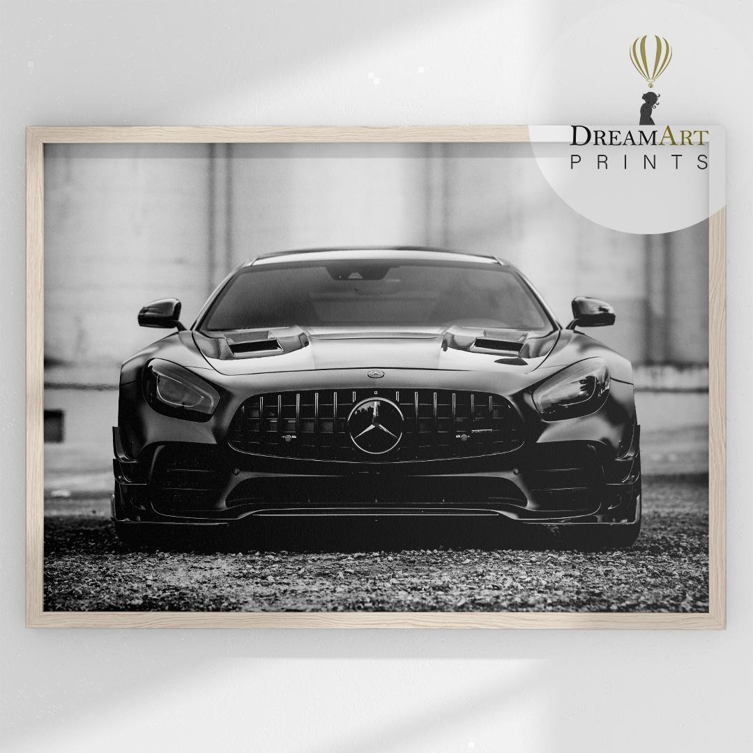 **専用**B2 インテリアポスター クラシックカーのモノクロ 2枚 F090
