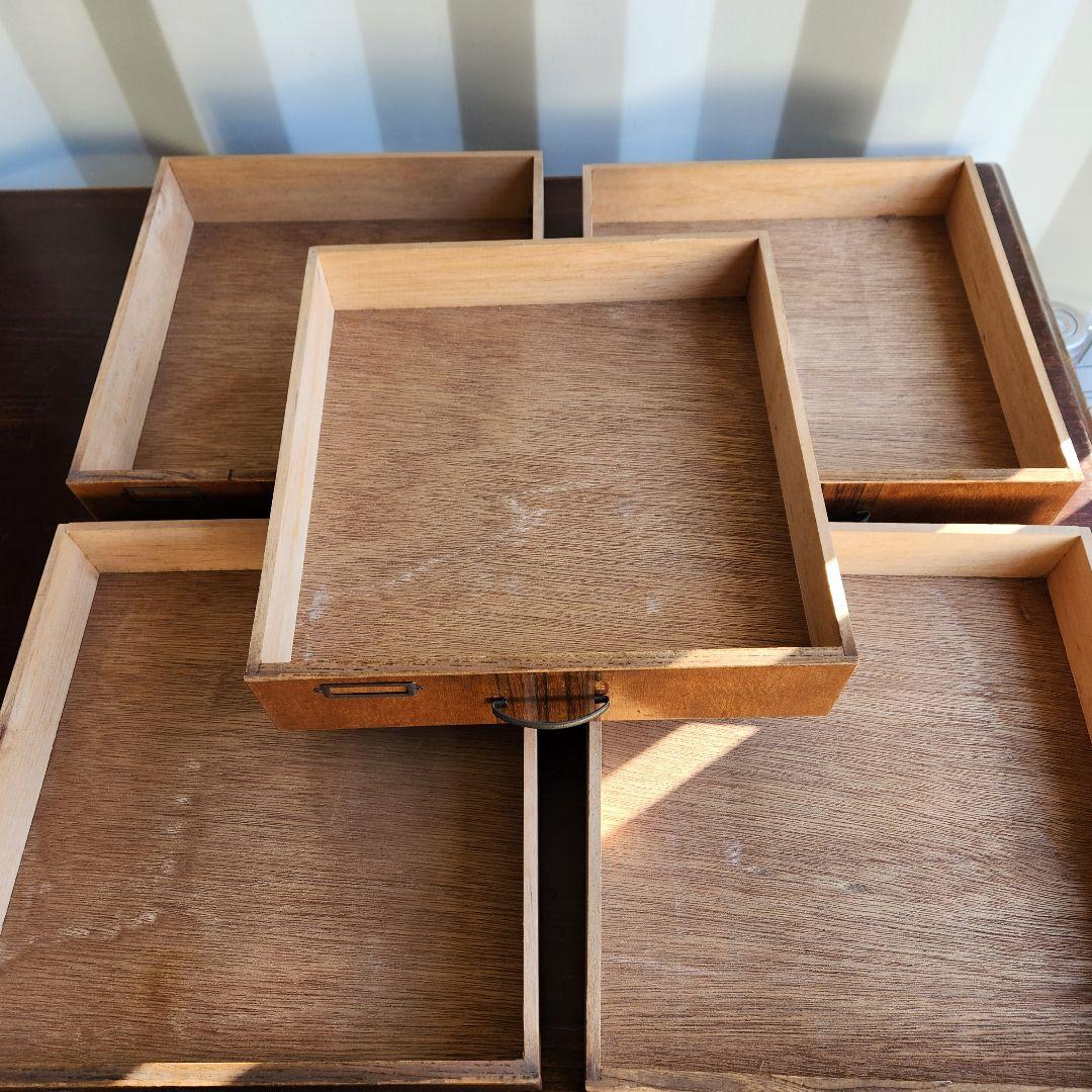 ジャパンヴィンテージ　 木製 5段小引き出し 小物入れ レターケース　チェスト
