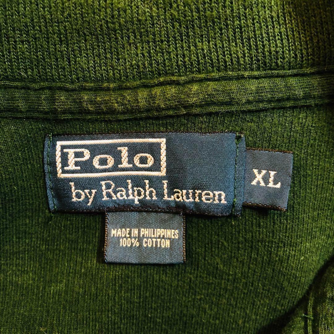 【希少カラー】ポロバイラルフローレン ハーフジップ 刺繍ロゴ ゆるだぼ XL 緑