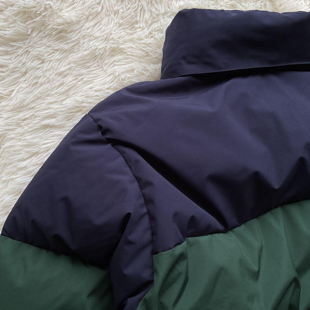 美品✨FTC 700FP ダウンジャケット　ボーダー柄　リバーシブル　L 紺×緑