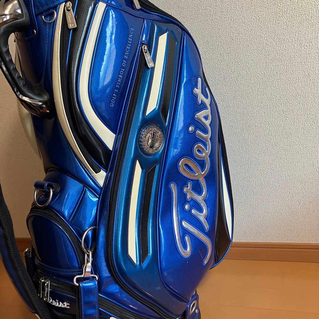 タイトリスト エナメルキャディバック　9.5インチ　青　ブルー