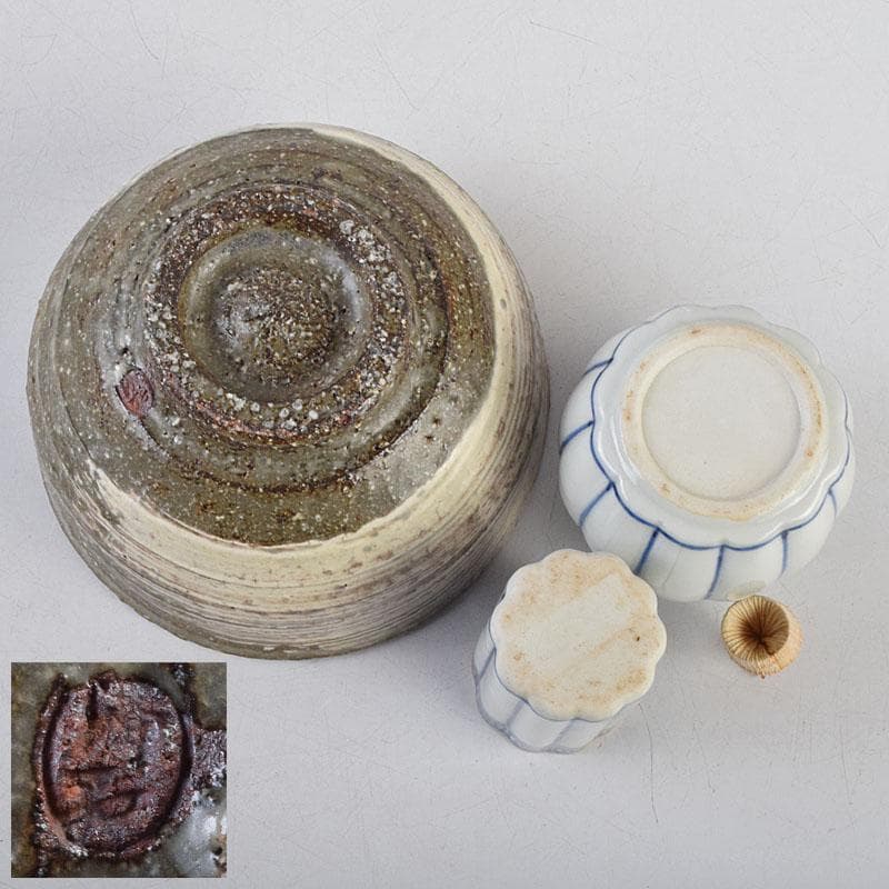 riko　草花蒔絵　茶箱　茶碗　棗など　九点一式　共箱　U　R9039