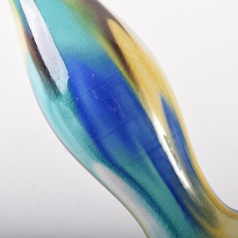 九谷焼　柳雨軒　三代八十吉　徳田正彦作　彩釉　花生　共箱　D　R8635B