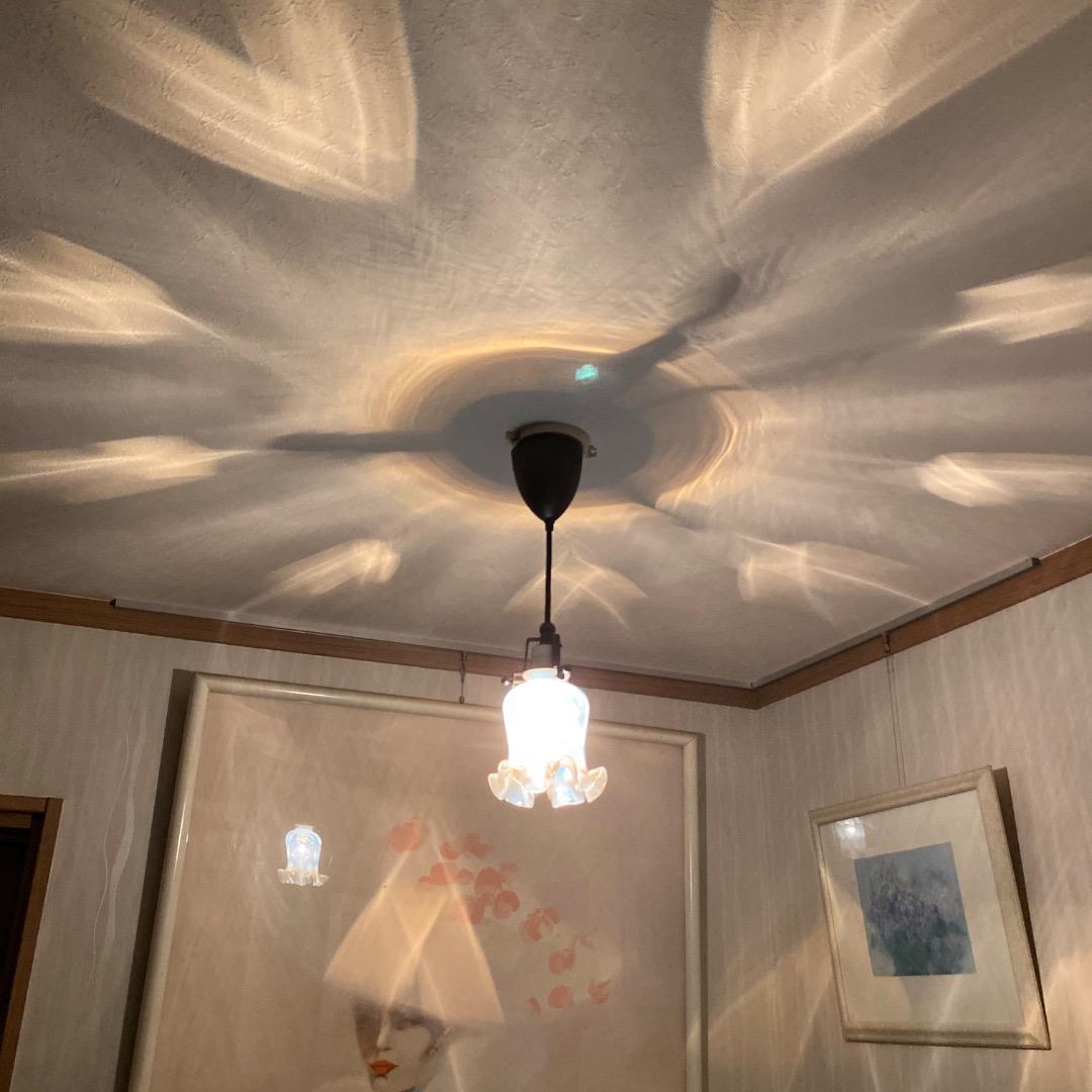 フェントン　オパールセント　ドット　ランプシェード　ビンテージ硝子シェード