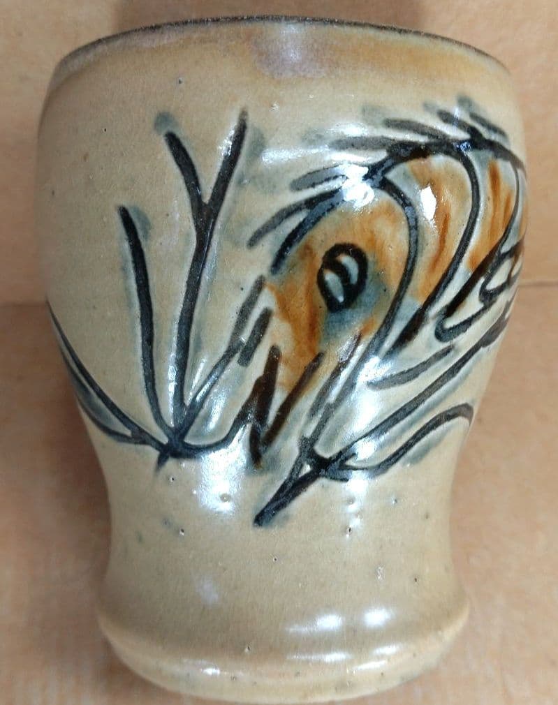 【本物保証】人間国宝 金城次郎 ゴブレット 栞 共箱 美品 やちむん 壷屋焼