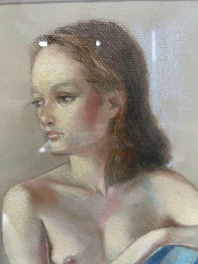 女性のヌードパステル画 裸婦 sata