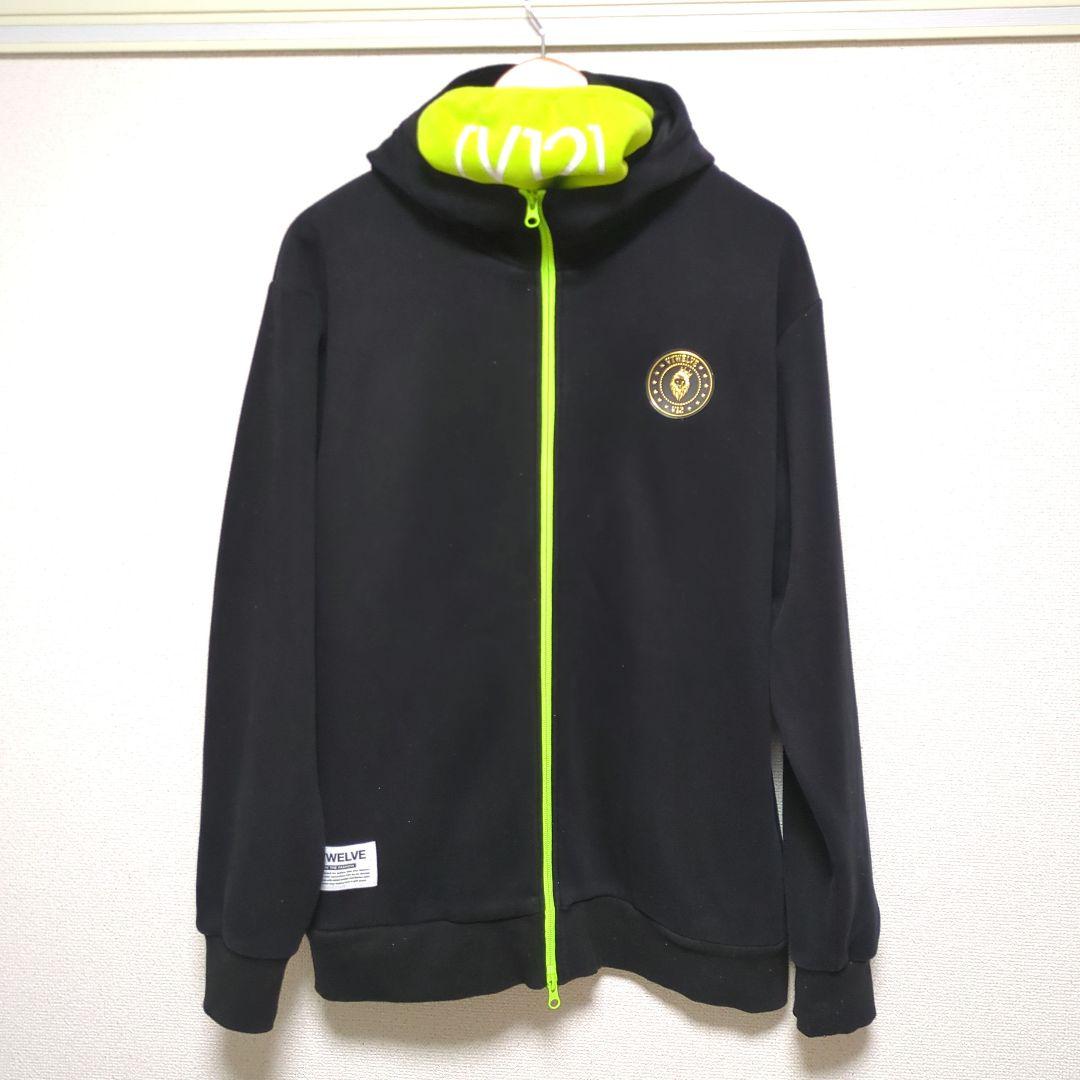 V12 VTWELVE ヴィトゥエルブ ジップアップパーカー 黒 XL