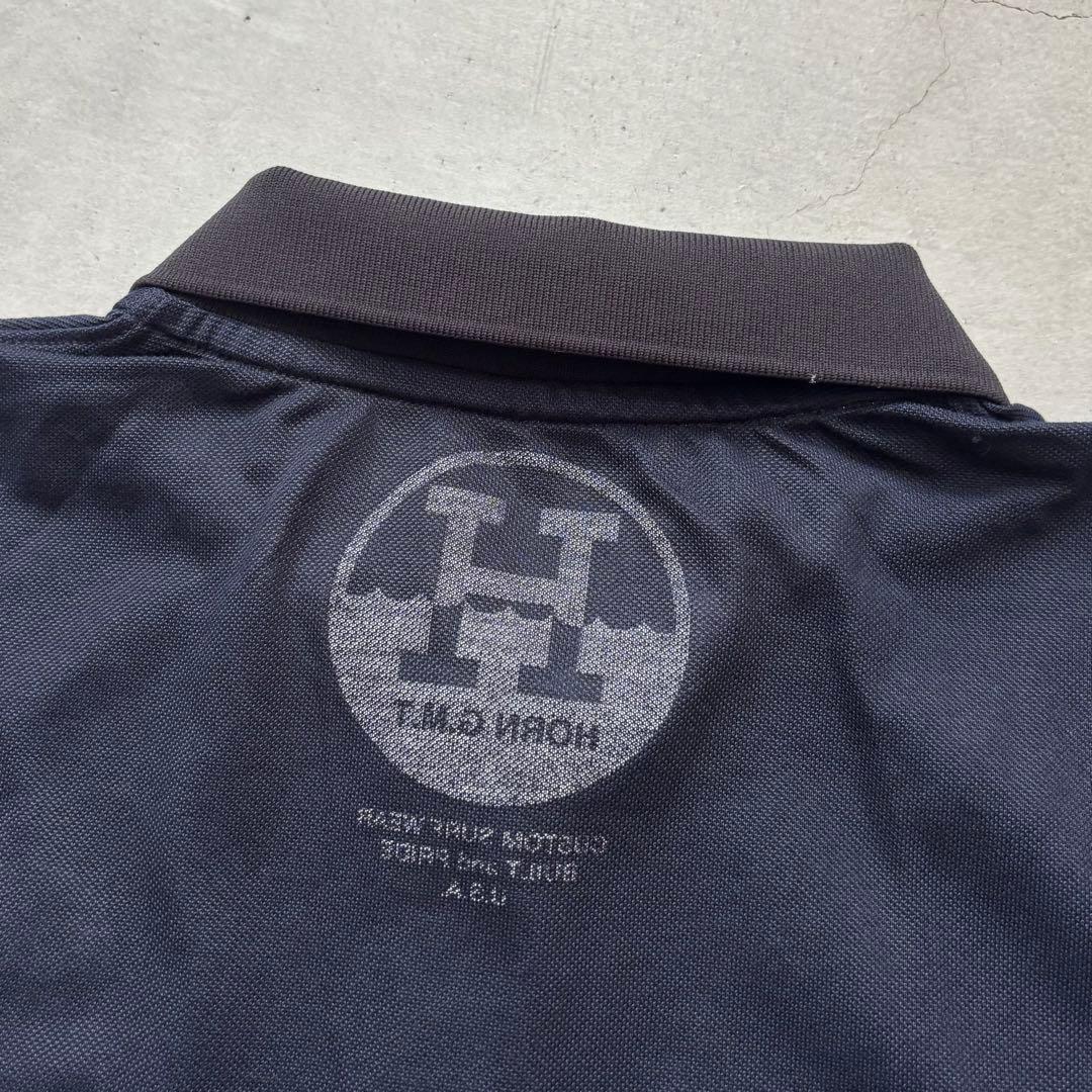 【新品タグ】HORN GARMENT ホーンガーメント 切替 長袖ポロシャツ M