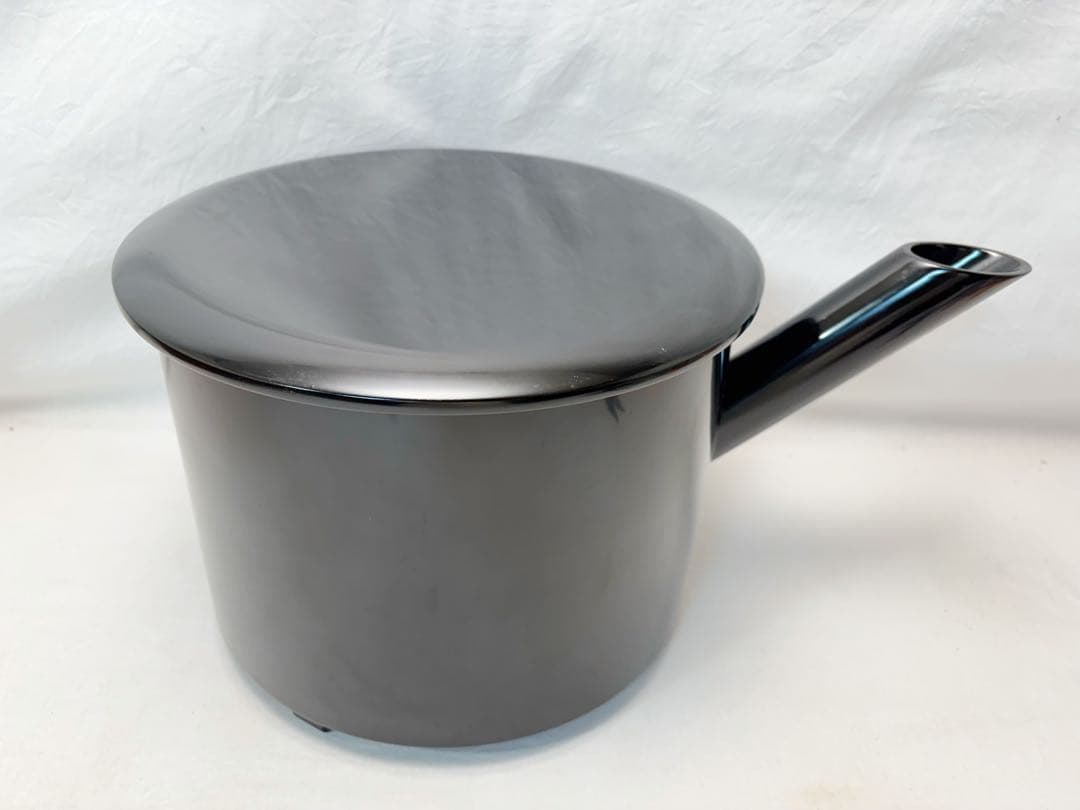 未使用 茶道具 木製黒真塗 水差し 大口水指（おおくちみずさし）」利休好写し元箱