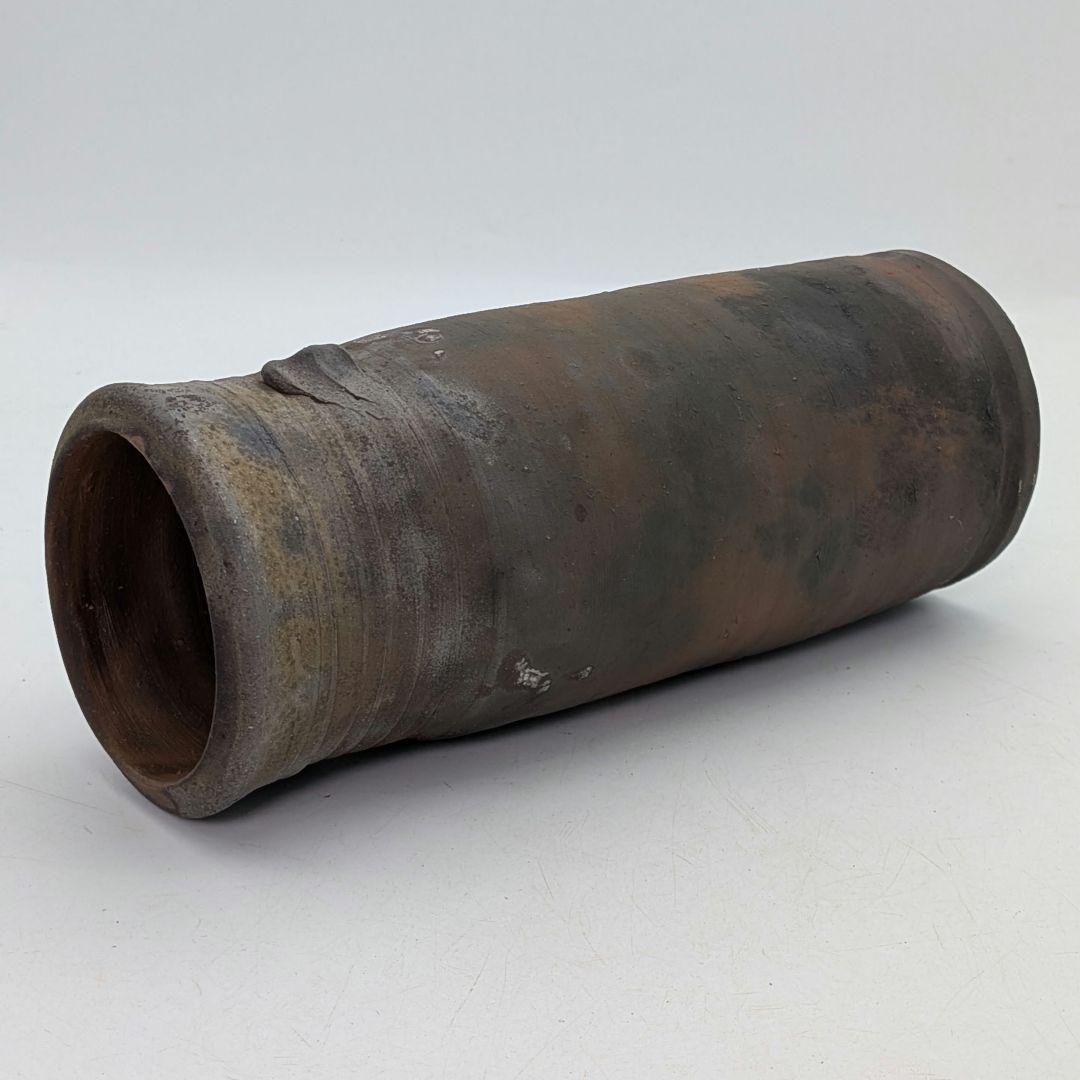 人間国宝 藤原雄 備前焼 桟切花生 用心箱 花入 花器 フラワーベース 花瓶