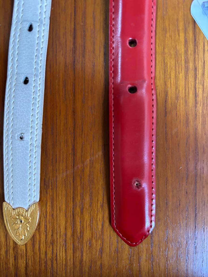 ２本、エルメス白ベルト コーチ赤ベルト