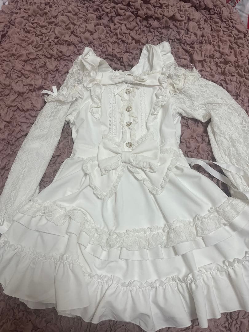 【LIZLISA】 ティアラリボンテ イアードワンピースホワイト