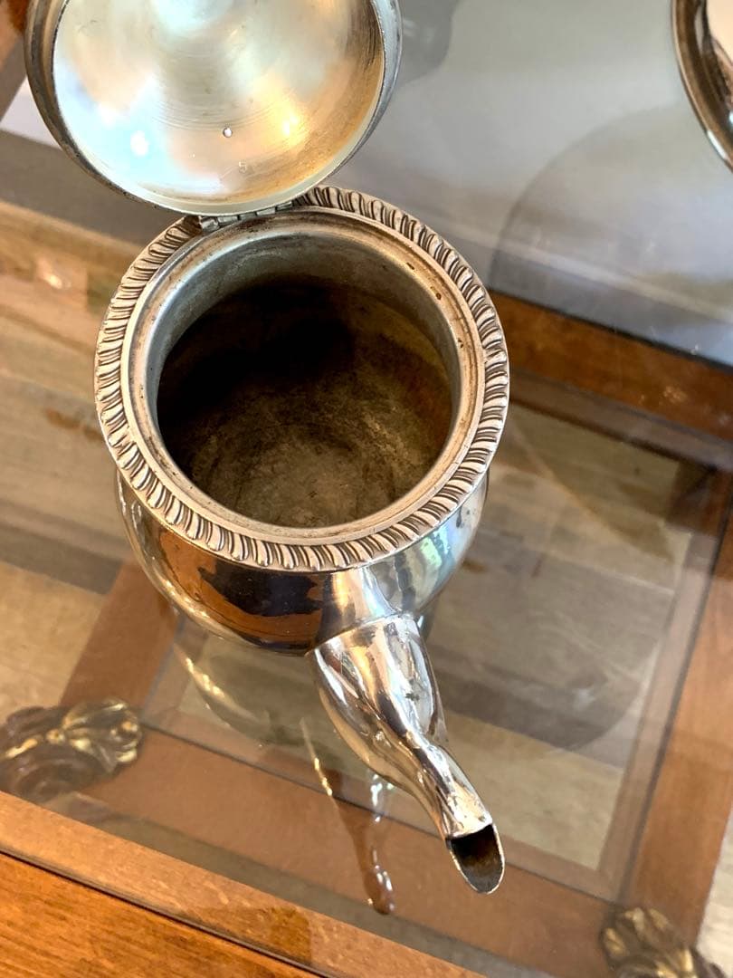 英国アンティーク 銀食器 クイーンアンスタイル アフタヌーンティーセット