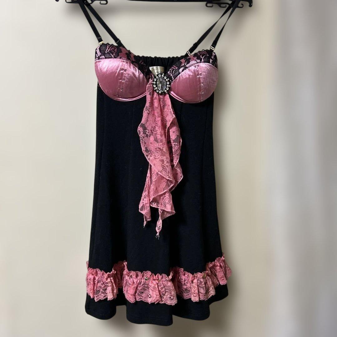 GOLDSノースリーブミニワンピース 黒とピンク