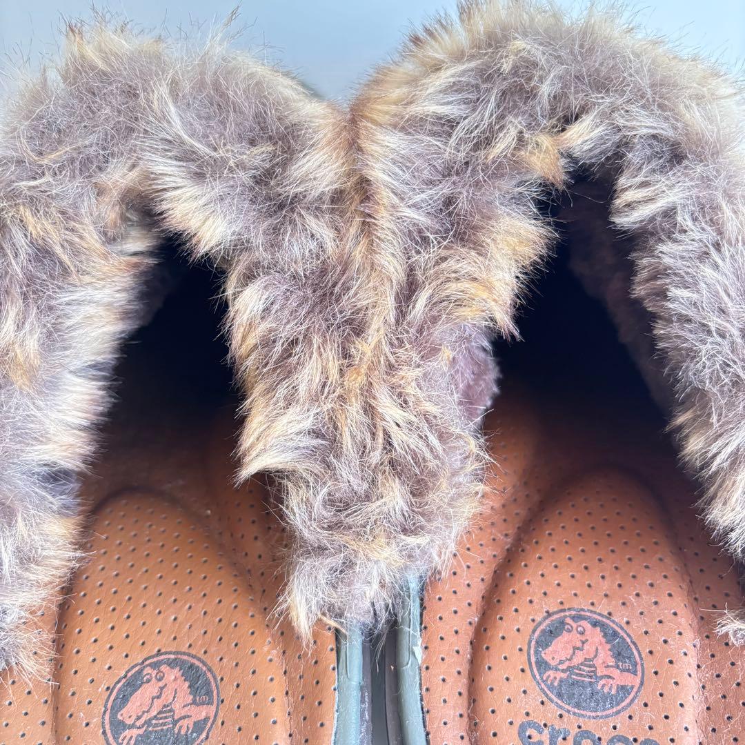 【美品】crocs コブラー　クロックス　厚底　サボ　ボア付　クロッグ