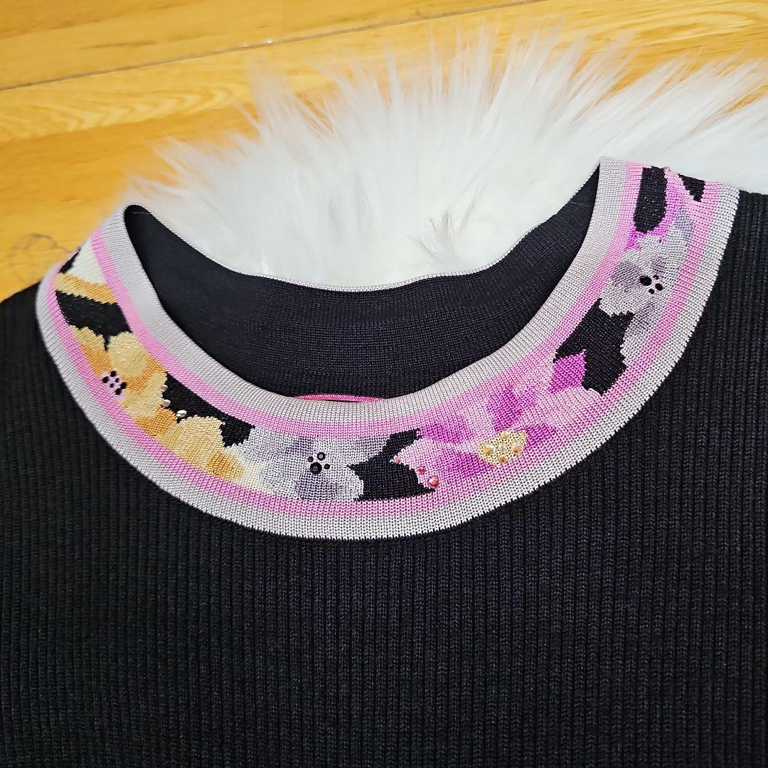 美品　LEONARD＊カミシヤ、シルク混 の上質な膝丈ワンピース