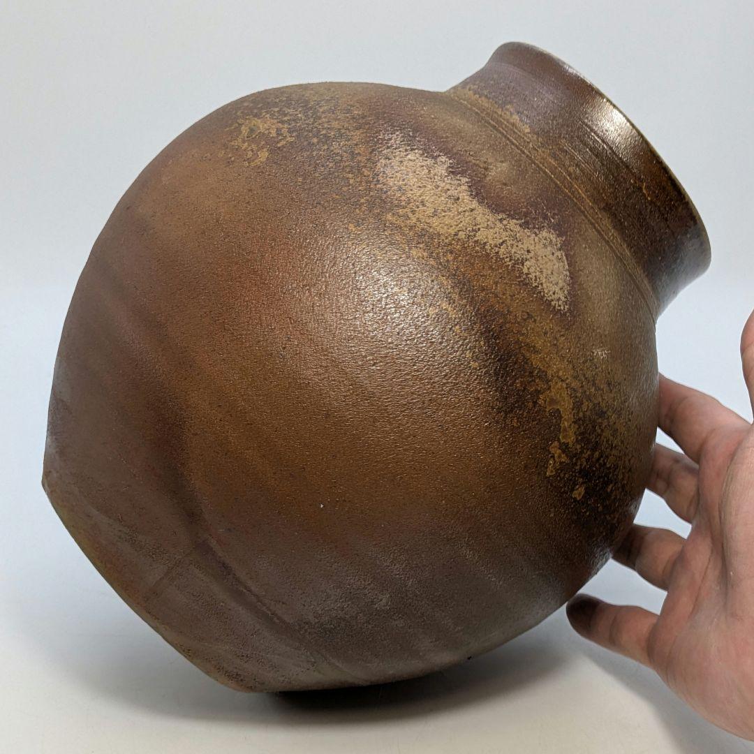 大平誠之助 備前焼 壺 共箱栞 壷 花器 フラワーベース 花入 花生 花瓶 置物