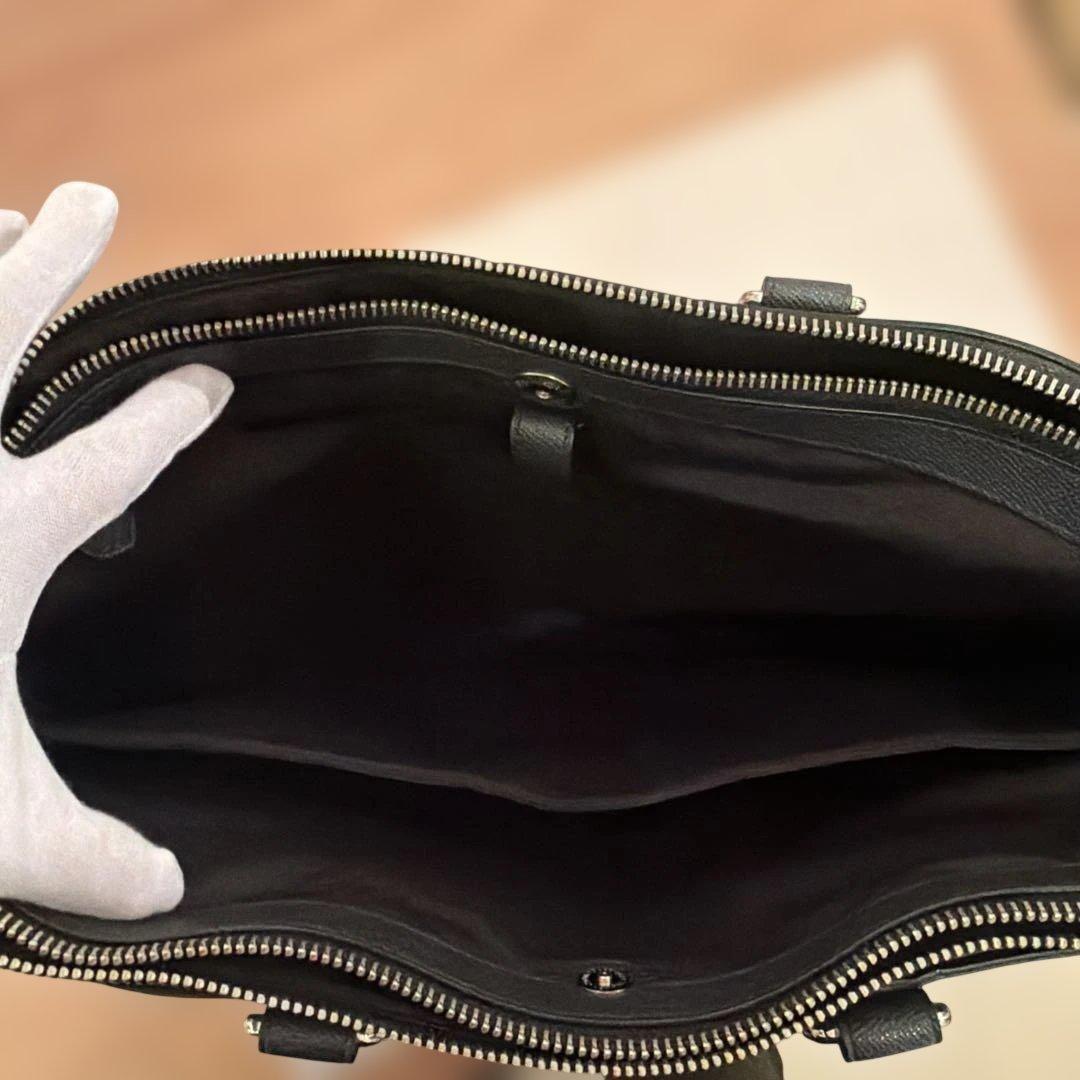 【美品】コーチ　ビジネスバッグ　2way レザー　ブラックカラー