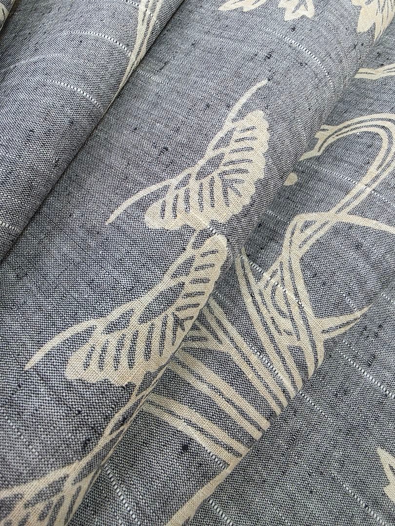 竺仙 新品 未使用品 浴衣 反物 本染 注染 型染 綿紬 グレー