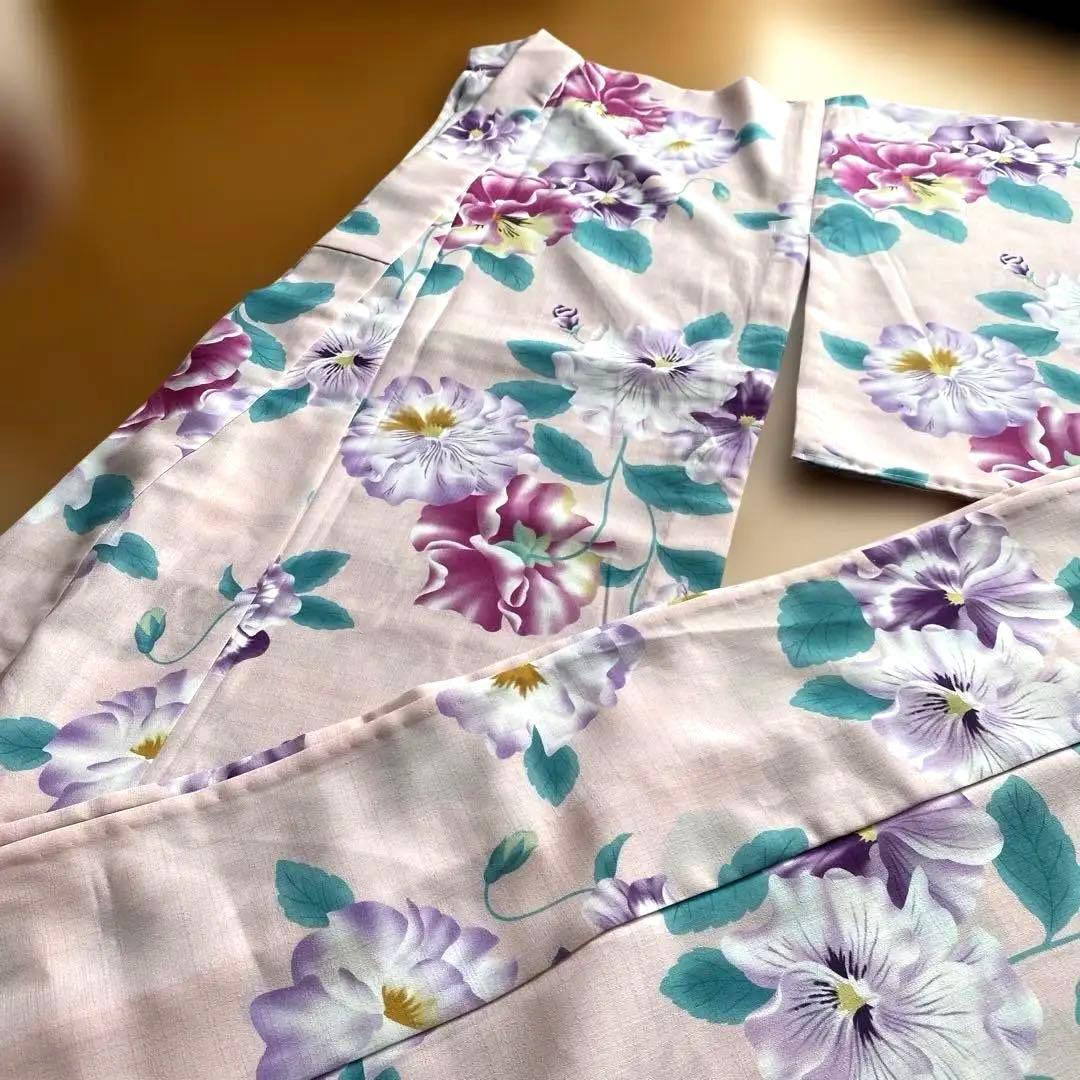 撫松庵　パンジー柄薄いピンク最終お値引き