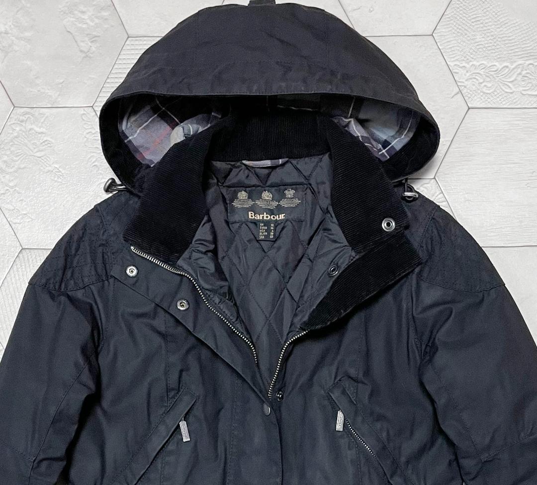 日本未発売 バブアー【BARBOUR】フード付きワックスコットンジャケット 黒L