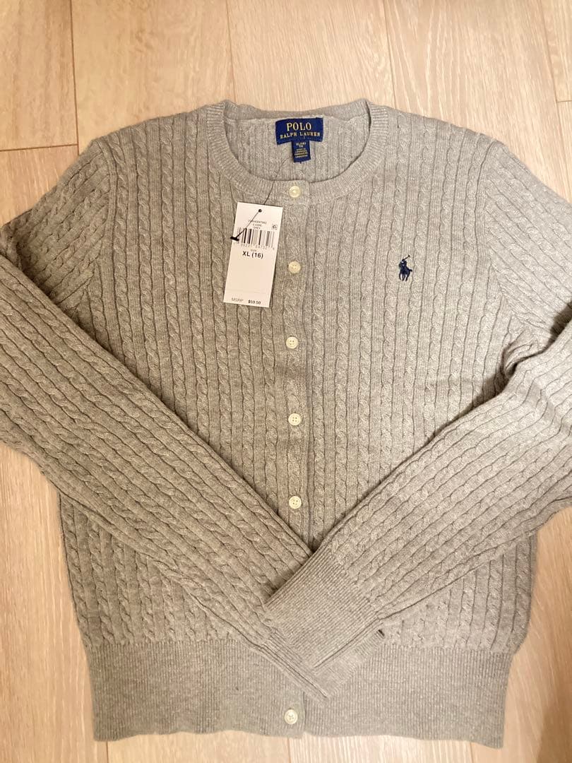 Polo ポロラルフローレン ケーブルカーディガン グレーレディースMサイズ相当