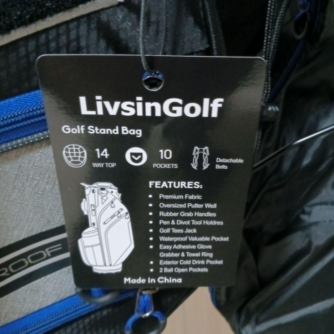 最終価格　LivsinGolf スタンドキャディバッグ 黒/青