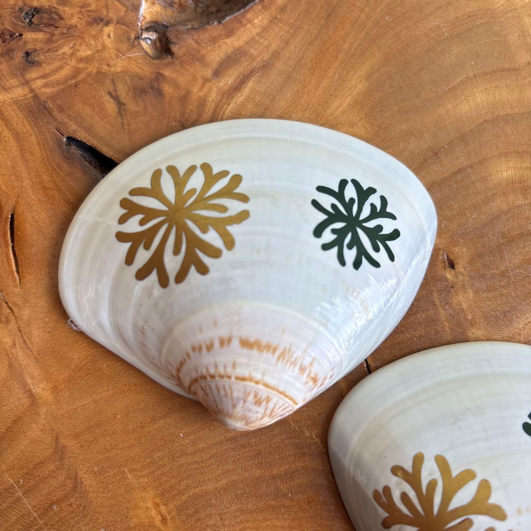 海松絵 蛤香合 茶道具 共箱