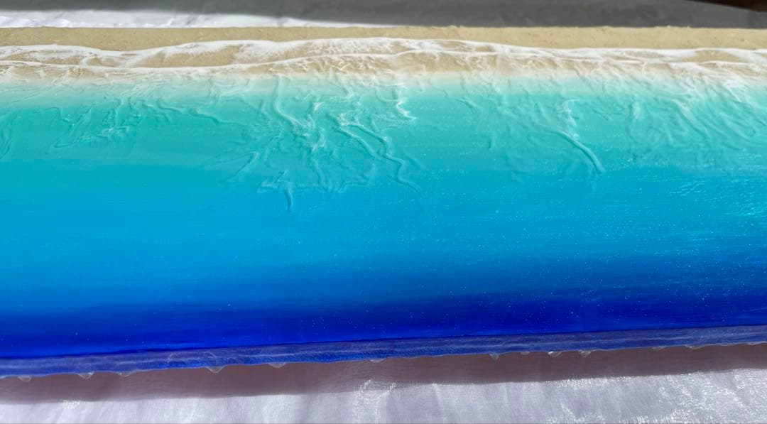 「受注制作」オーシャンレジン海アートロングパネルBIGパネル　W90㎝　H30㎝