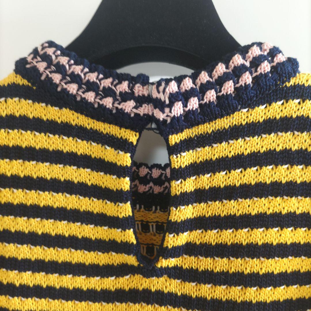 MIU MIU 　ミュウミュウ　ニットワンピース　半袖　ボーダー　ストライプ