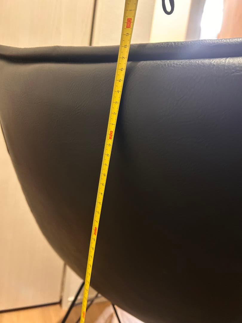 デザイナーズチェア ブラック レザー調 モダン 1人掛け