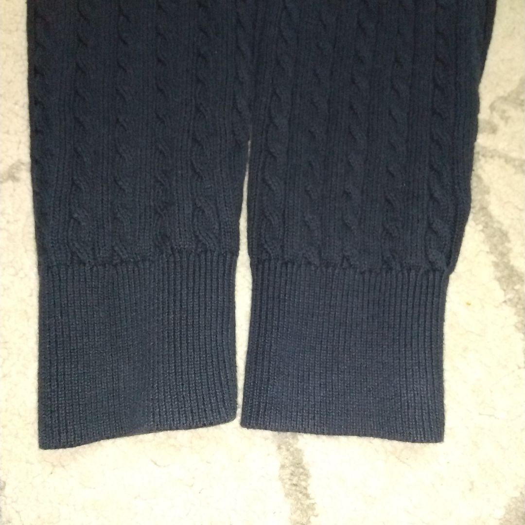 ラルフローレン　ミニケーブル　カーディガン　紺　160 QRコードタグ