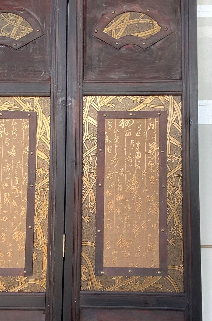 唐物 中国风の骨董品木屏風　年代不詳骨董品　入手困難 割引相談可3