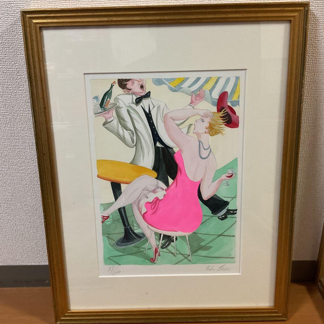 浜松一誓 春風 4号 自筆サイン在 37/100 額装全面ガラス