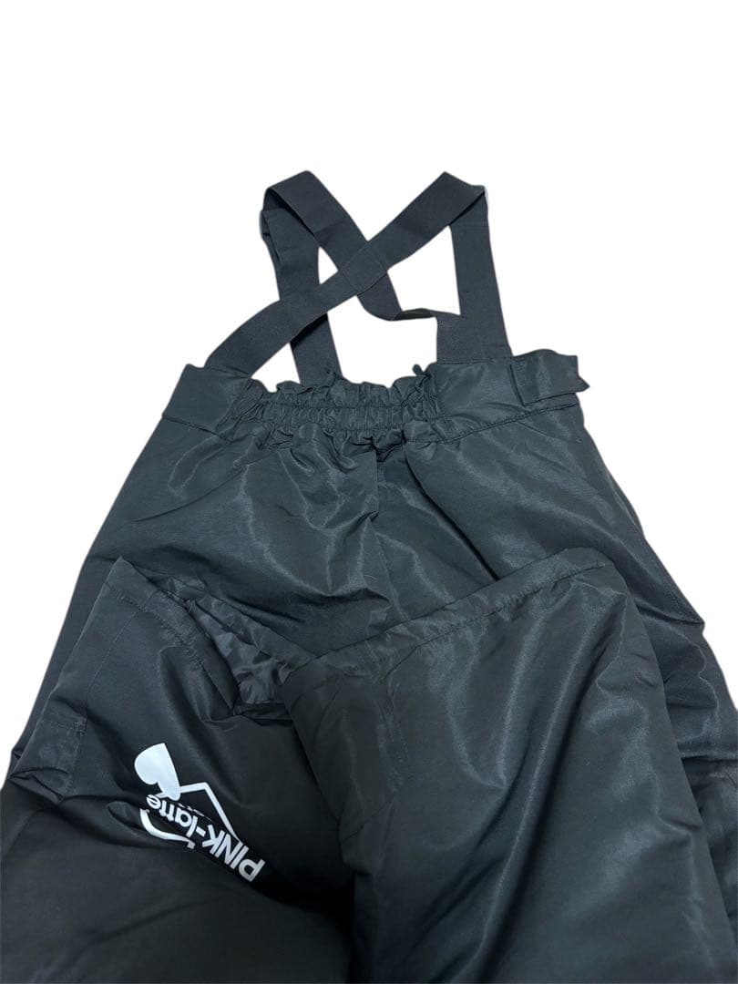 新品スキースノボウェア150サイズ調整可能上下セットセパレート白黒ピンクラテ