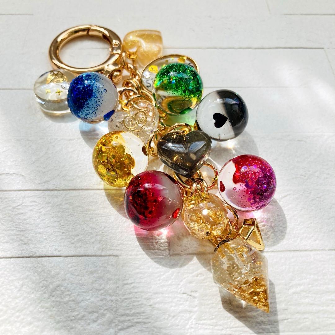 りんりんページ　名入れチャーム　レジンキーホルダー