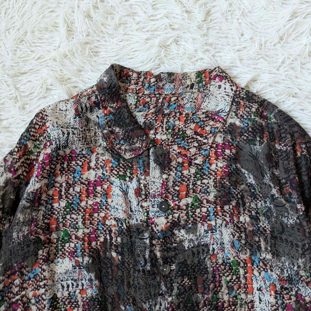 宝島染工　SIWA プルオーバーシャツ　Blink 草木　墨　斑染　Free