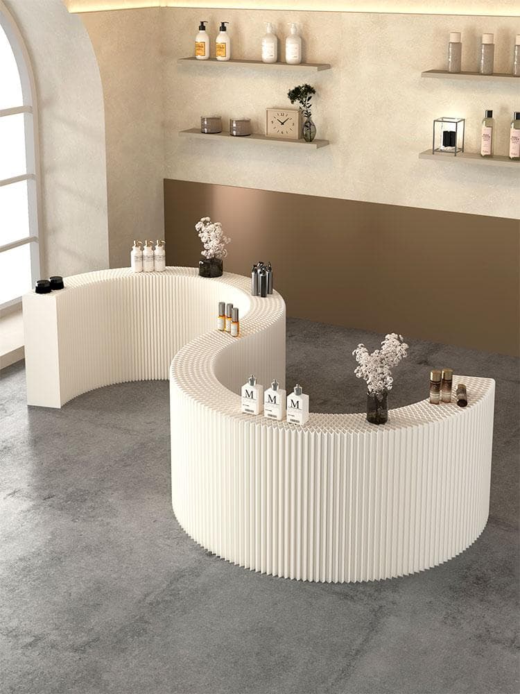 ディスプレイラック 展示台 陳列台 組立不要 折りたたみ長さ2-3ｍ高さ38㎝