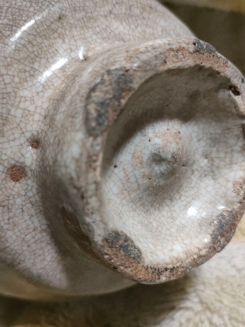 李朝白磁茶碗　堅手茶碗　茶道具　時代物