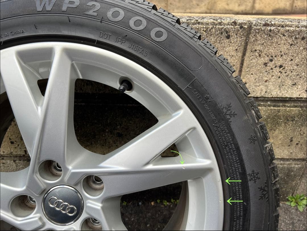 送料込 アウディ純正A4スタッドレス ホイール 4本セット225/50R17