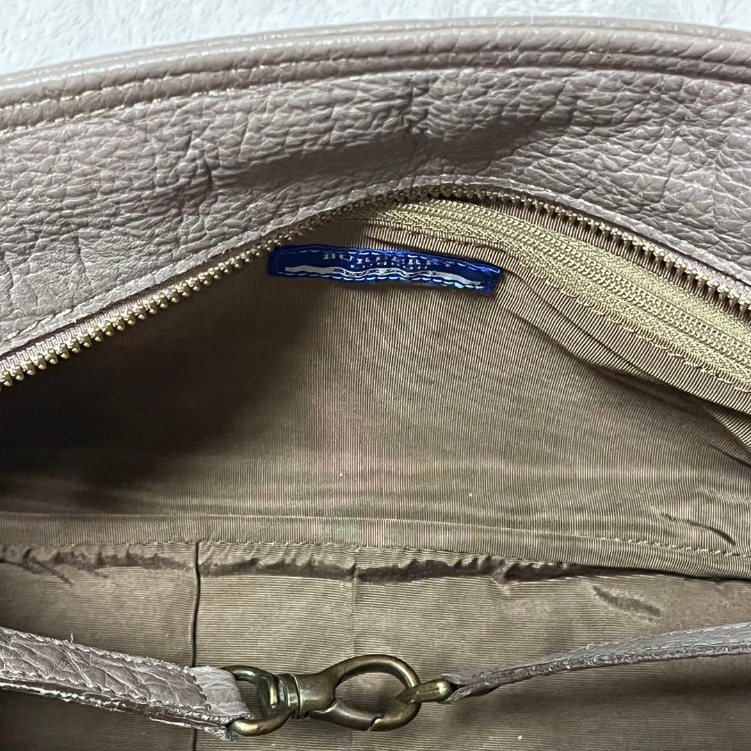 人気✨バーバリー ブルーレーベル ハンドバッグ シボ革 レザートート グレー