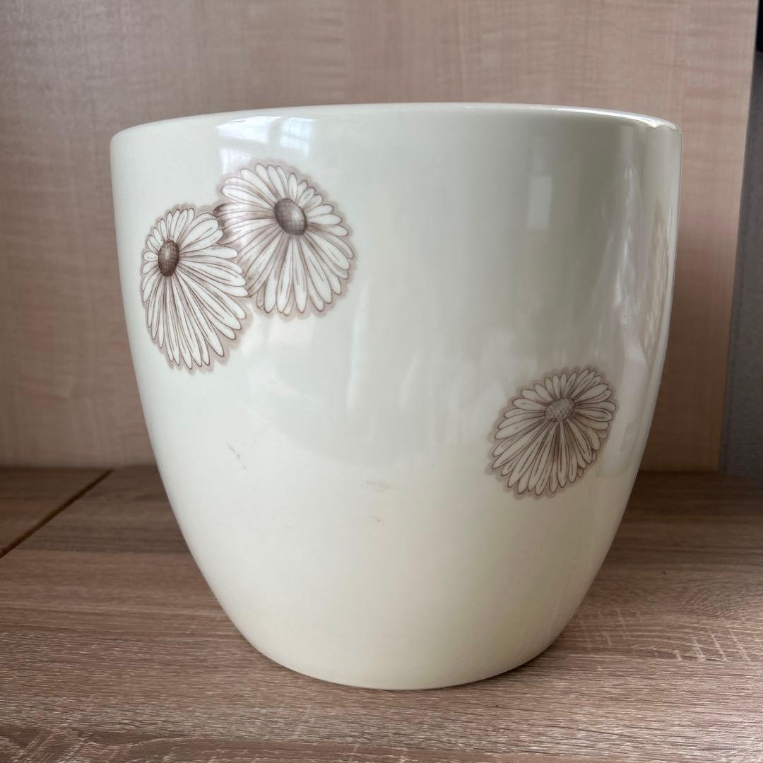 オールド ノリタケ　黄地菊花散らし火鉢　月桂樹 日陶印