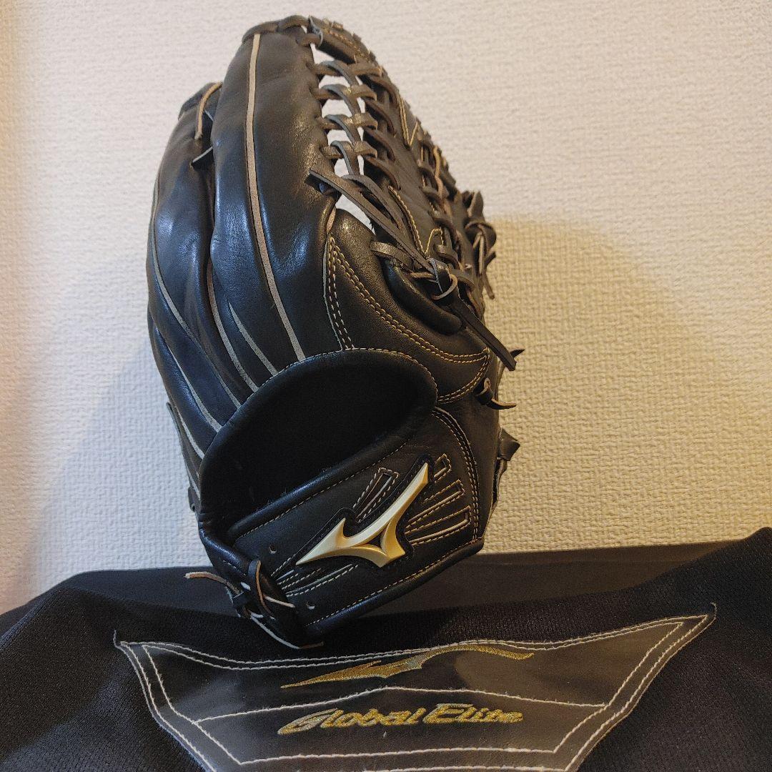 ミズノ グローバルエリート Lシリーズ 右投げ 外野 軟式グローブ　ブラック