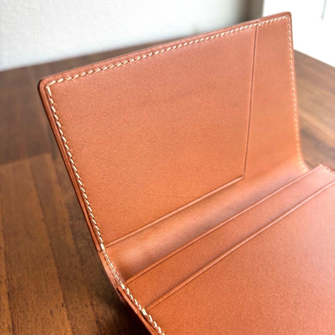 大容量名刺入れ　コードバン　ナチュラル　レーデルオガワ