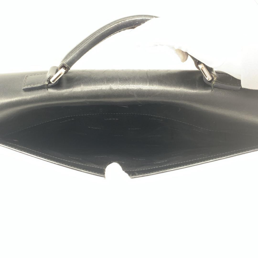 ロエベ ヴィンテージ アナグラム ビジネスバッグ ブリーフケース 本革 黒