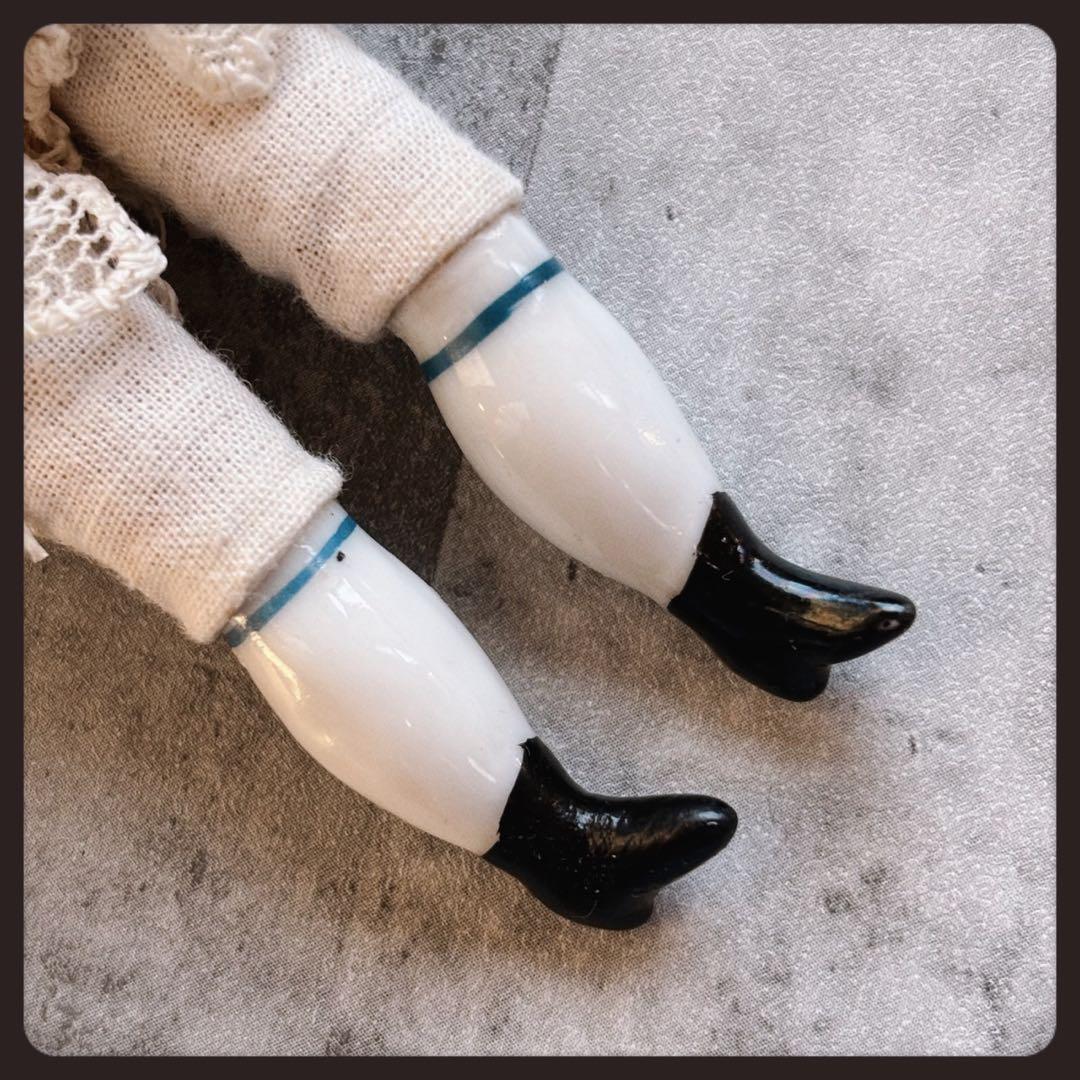 レアアンティーク チャイナヘッドドール　フラットトップ ビスクドール