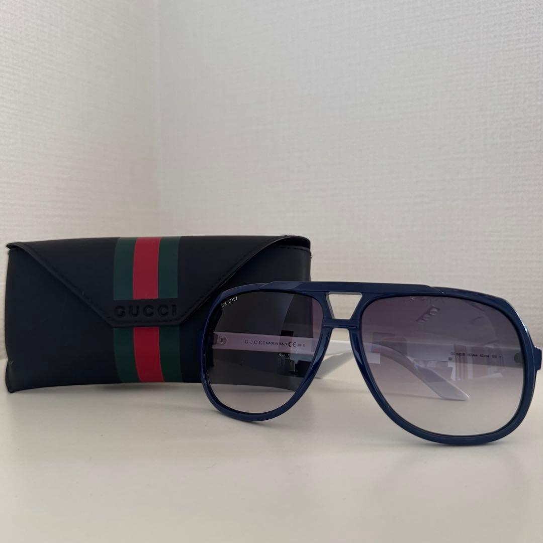 グッチ GUCCI サングラス アビエーター ブルー