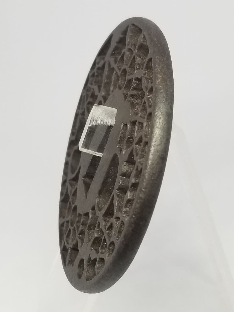 輪法散図透鐔 無銘 京透 尾張 大五郎 箱付 江戸期 鉄鐔