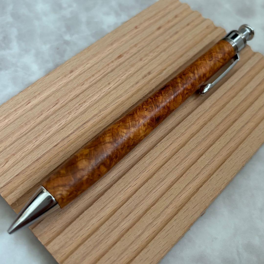 【24時間以内発送】工房楔 花梨 こぶ杢 上杢 真鍮パイプ シャープペンシル